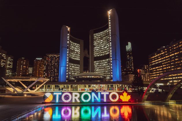 In the heart of the city is a beautiful outdoor space called Nathan Phillips Square. It houses the iconic Toronto sign and a giant fountain that visitors can sit around on a warm summer day. Many of Toronto&rsquo;s major celebrations occur in Nathan Phillips Square, such as the Cavalcade of Lights, Remembrance Day events, and even concerts!