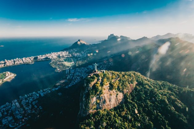 The bubble-shaped glass cable car offers a great view of the city on your way up.