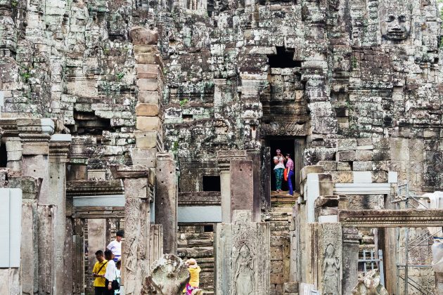 Angkor Thom is the ancient city while Bayon Temple is built within it, but locals will know what you&rsquo;re talking about if you use either name.